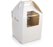 Caja para Tarta Blanca XXL de Glotomania con 2 Ventanas - 30 X 35 Cm