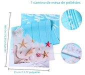 Summer Ocean Beach Season Starfish Turtle Summer Time Table Runner Party Restaurant Blue Gradient Color Decorative Sofa Table