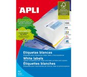 APLI ETIQUETAS BLANCAS PERMANENTES 105 X 148 MM 100 HOJAS SIN COLECCION 31x22x2 Cms.