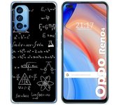 Tumundosmartphone Funda Gel Tpu para Oppo Reno 4 5G diseño Formulas Dibujos