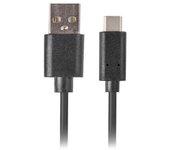 CABLE USB LANBERG 2.0 MACHO/USB C MACHO QUICK CHARGE 3.0 0.5M NEGRO