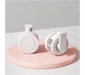 Mini ventilador portátil con clip para la cintura, sin aspas, con viento de 360°, ideal para exteriores, granjas, senderismo, camping y viajes (blanco gardenia)