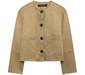 TRAF Suede Bomber Jacket Woman Autumn Outerwears Jackets for Women Long Sleeve Button Jacket Women Streetwear Overcoat Female