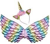 Girl Birthday Party Costumes Unicorn Horn Headband Cute Fairy Wing and Sparkle Tutu Skirt Set for Princess Cosplay Kids Outfits