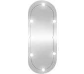 Espejo de pared ovalado con LED Lices Vidrio 45x100 cm, Espejo de maquillaje