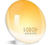 Sunrise Sunset simulación alarmas Duales lámpara de noche función Snooze Radio FM 7 Sonidos Naturales 7 colorido atmosférico