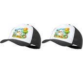 MERCHANDMANIA PACK 2 GORRAS NEGRAS el patito feo cuento niños infantil dibujos cap