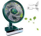 Ventilador de escritorio Pequeño, ventilador de Mesa personal Silencioso ostilante USB recargable portátil, potente con 4 velocidades y Pantalla LED, mini Silencioso para el hogar y la Oficina