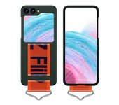 Fashion Personality Woven Wrist Strap Phone Case For Samsung Galaxy Z Flip 5 4 3 Soft Silicone Cover For Samsung Z Flip 5 Fundas