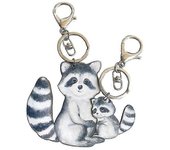 2Piece Wooden-Keychain Otters Shape Pendant Keyring Personalized Matching Puzzles Keychain Key-Tags for Backpack Luggage