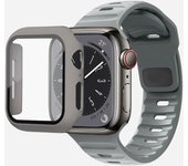 Glass+Case+Strap For Apple Watch Band 44mm 40mm 45mm 41mm 38mm 42mm Smartwatch Silicone Sport Bracelet iWatch 3 4 5 6 SE 7 8