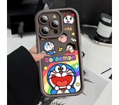 Cartoon Cute Doraemons Phone Case for Apple iPhone 13 Mini 12 Pro 14 Plus XS Max 8 7 11 Pro XR SE 15ProMax Square Liquid Cover