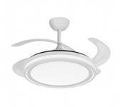 Ventilador DE TECHO - VENTILADOR CON LAMPARA - DC - MODELO Bandido - MARCA ABRILA - FABRI LAMP - POTENCIA 59w Blanco 4aspas 107d - CON MANDO A DISTANCIA