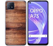 Tumundosmartphone Funda Gel Tpu para Oppo A73 5G diseño Madera 02 Dibujos