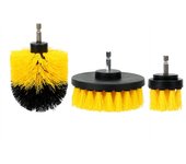 3pcs/set Drill Scrubber Brush Kit Car Brush Automobile Detailing Auto Care Hard Bristle Cleaning Tool For Auto Exterior Bat