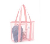 Pink Fashion Large Capacity Mesh Women'S Beach Bag Shoulder Bag  Handbag