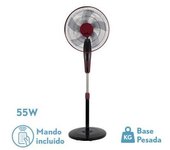FABRILAMP Ventilador de Pie Borlon Negro 55W 3 Velocidades Oscilante