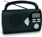 Metronic 477205 - Radio Portátil, Radio AM / FM, Pantalla Digital, Alarma, Funciona a Pilas, Color Negro