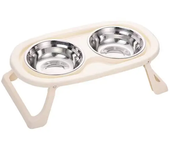 Foldable Cat Bowl Double Pet Bowl Stainless Steel Puppy Dog Feeder Water Food Bowl With Stand Feeding Dish Drinker Pets Supplies