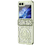 Luxury Electroplated Mechanics Pattern Surface Phone Case for Samsung Galaxy Z Flip 6 5 4 3 PC Shockproof Hinge Protective Cover