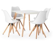 VS Venta-Stock Juego de mesa 80x80 cm y 4 sillas de comedor Jeff