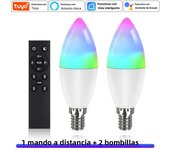 E14 WiFi Smart Light Bulb Candle Lamp 220V 5W 7W 9W with RF 2.4G Remote Tuya Smart Life APP Voice Control With Alexa Google Home