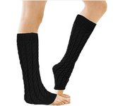 1 par de calentadores de piernas y tobillos para mujer, calentadores de piernas de punto de ganchillo para invierno, calentadores de piernas y rodillas, calcetines