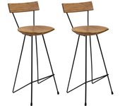 Taburetes de cocina 2 unidades madera maciza de teca