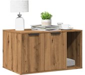 vidaXL Mueble arenero para gatos madera artisian 80x50x45 cm en color Roble/Marrón roble/Negro y más | almacenamiento funcional diseño moderno para baño dormitorio sala