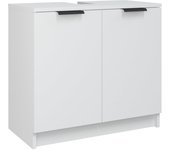 vidaXL Armario de baño madera contrachapada blanco 64,5x33,5x59 cm