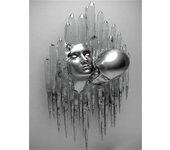 Metal Figure Statue Posters Print Modern Lovers Sculpture Canvas Painting Wall Art Wall Pictures for Room Home Decoration