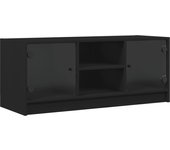 vidaXL Mueble de TV con puertas de vidrio 102x37x42 cm, Mueble de Salon, Mueble TV, Mueble TV salon, Mesa de TV, Mueble tele