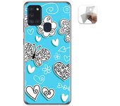 Tumundosmartphone Funda Gel Tpu para Samsung Galaxy A21s diseño Mariposas Dibujos