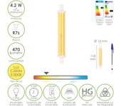 Maurer Bombilla Led Rosca R7s 4.2W | Luz Calida 3000º K | Bajo Consumo
