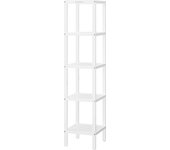 SONGMICS Estantería de Baño de 5 Niveles de bambú, Estantería Estrecha, Multifuncional, Estantería Esquinera, para Cocina, Sala de Estar, Dormitorio, Pasillo, Blanco Nube y Beige Natural/Blanco Nube/Natural