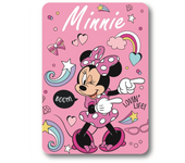 Manta Polar Minnie Mouse Medidas; 100x140 Composición: 100% Poliéster. Ideal para regalo. Disfruta del calor de esta mantita con las imágenes de tus personajes favoritos.