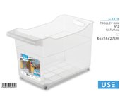 Carrito Trolley Box LILI HOME Transparente - Organizador de Hogar con Ruedas