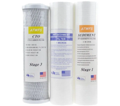 ATWFS 10-Inch Water Purifier Filter 5 micron PP Cotton Filter+ 1 micron PP Filter+ Activated Carbon Filter Cartridge