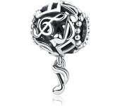 New  Silver Color  Beads Charm Earphone Piano Tape Pendant Charm Paving Zircon Suitable For Bracelet Female
