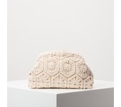 Pattern hollow woven bag, simple clutch bag, Bohemian clip bag, holiday casual straw purse, beach bag (random pattern)