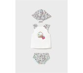Moda infantil niña MAYORAL 1.668 043 CONJUNTO BAÑA GORRO JADE 35482 25V