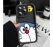 Cartoon D-Doraemon Phone Case for Apple iPhone 13 Mini 12 Pro 14 Plus XS Max 8 7 11 Pro XR SE 15ProMax Square Liquid Soft Cover
