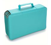 300 slot color pencil case-luxury PU leather pencil case with handle pencil case, large size color pencil watercolor pencil