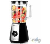 SUINGA Batidora de vaso, jarra de cristal 1,5L, 5 velocidades + Turbo, función pica hielo, 600W