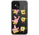 Funda original compatible con iPhone 12 Pro Max con un diseño de Bob Esponja y Patricio 3 poses