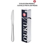 Mr.Spoon Serie Piedra 12 Piezas 48 Piezas 240 Piezas económico,Acero inoxidable 13/0,Cuchillo fruta,Largo 202mm grosor 5mm,Cubiertos mango monobloque,Aptos para lavavajillas,Caja Envase Ecológico,Para Casa,Hotel,Restaurante 60105