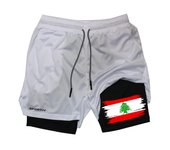 Patriotic 2 in 1 Workout Running Shorts for Men Gym Athletic Quick Dry Stretchy Performance Shorts with Phone Pocket Towel Loop