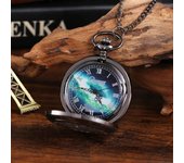 12 Types New Fashion Silver Starry Sky Hollow Retro Pocket Watch Creative Gift Necklace Clock Chain Watches Birthday Gifts