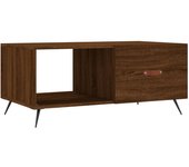 vidaXL Mesa de centro madera contrachapada 90x50x40 cm Blanco, Negro, Blanco brillante Mesita de Salón o Comedor o Auxiliar Mesa de Café Meuble Salón