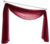 Conjunto de 1 cortina de voile transparente para dormitorio, salón, boda, burdeos, 140*400cm